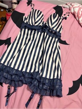 Victoria's Secret Navy and White Striped Sailor Vintage Rare Y2K Costume